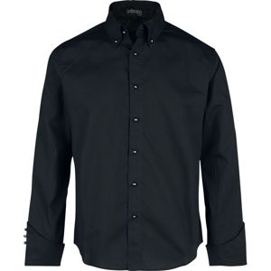 Gothicana by EMP Černé tričko s dlouhými rukávy a zajímavými detaily Košile černá