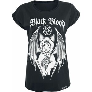 Black Blood by Gothicana Tričko s démonickou kočkou Dámské tričko černá