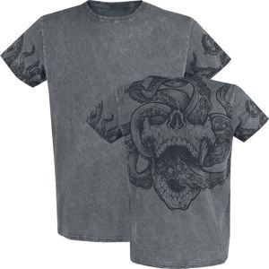 Black Premium by EMP T-Shirt mit Waschung und Rückenprint tricko šedá