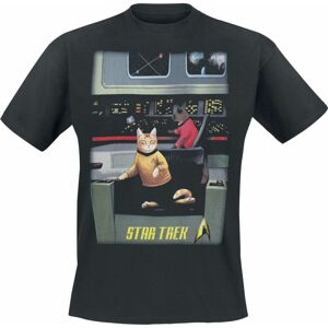 Star Trek Cat Captain Tričko černá