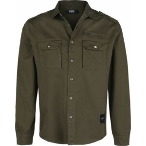 Black Premium by EMP Olivově-zelená košile s náprsními kapsami v military stylu Košile olivová