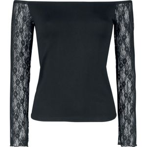 Outer Vision Nieves dívcí triko s dlouhými rukávy černá