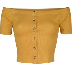 Sublevel Dámské tričko s odhaleným ramenem dívcí tricko žlutá