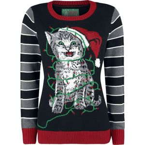 Ugly Christmas Sweater XMAS Kitty Pletený svetr vícebarevný