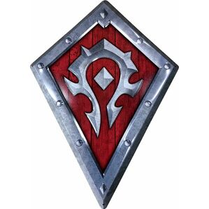 World Of Warcraft Horde Shield plechová cedule stríbrite cervená