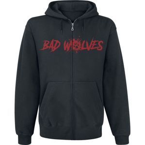 Bad Wolves Paw Logo Shield Mikina s kapucí na zip černá