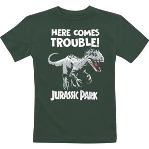 Jurassic Park Here Comes Trouble! detské tricko lahvove zelená
