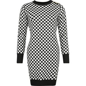 QED London Šachovnicové, pletené šaty Šaty cerná/bílá