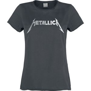 Metallica Amplified Collection - Metallic Edition - Logo dívcí tricko charcoal