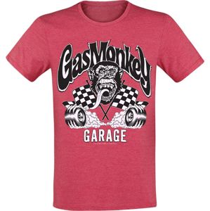 Gas Monkey Garage Burning Wheels Tričko směs červené
