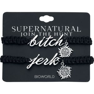 Supernatural Bitch & Jerk náramek cerná/stríbrná