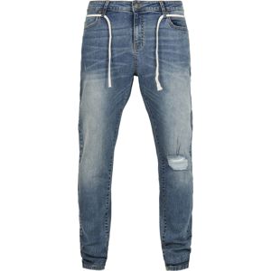 Urban Classics Slim Fit Drawstring Jeans Džíny modrá