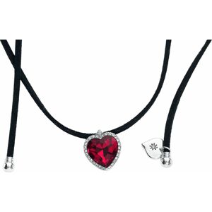 Lovett & Co. Red Heart Black Ribbon Choker Náhrdelník - řetízek černá