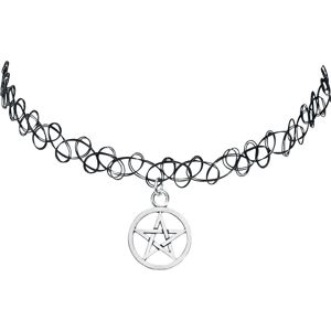 Mysterium® Tattoo náhrdelník s Pentagramem Náhrdelník cerná/stríbrná