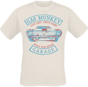 Gas Monkey Garage Live Fast, Drive Hard Tričko přírodní