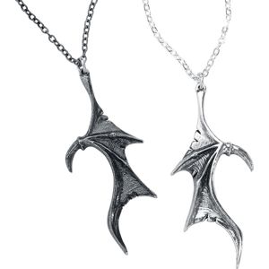 Alchemy Gothic Demon Wings Sweetheart Náhrdelník - řetízek cerná/stríbrná