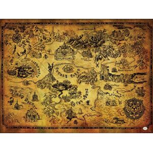 The Legend Of Zelda Hyrule Map Zarámovaný obraz vícebarevný