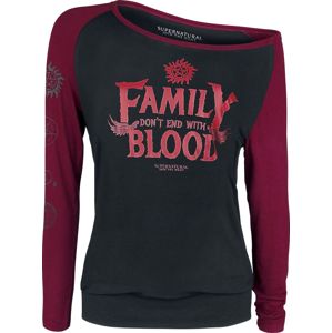 Supernatural Family dívcí triko s dlouhými rukávy cerná/bordová