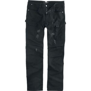 Black Premium by EMP Černé kapsáče s detaily s obnošeným vzhledem Kalhoty černá