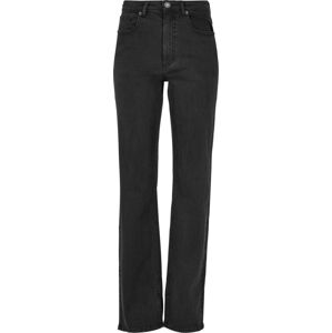 Urban Classics Dámské, rovné džíny s rozparky a vysokým pásem Dámské džíny černá