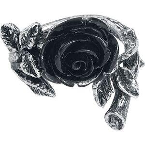 Alchemy Gothic Wild Black Rose Ring Prsten stríbrná