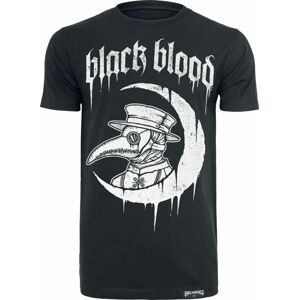 Black Blood by Gothicana Tričko s půlměsícem a morovým doktorem Tričko černá