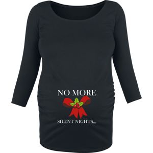 Móda pro těhotné No More Silent Nights... dívcí triko s dlouhými rukávy černá