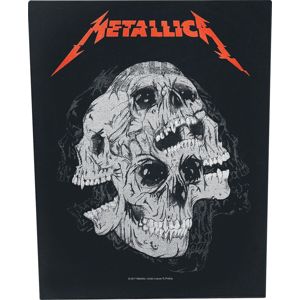 Metallica Skulls nášivka cerná/cervená/šedá