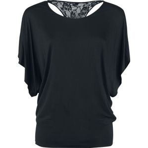 Gothicana by EMP Tričko s netopýřími rukávy a krajkou na zádech Dámské tričko černá