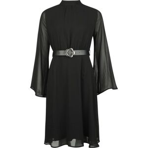 Voodoo Vixen Vrstvené, průsvitné šaty ve stylu 60-tých let s páskem Šaty černá