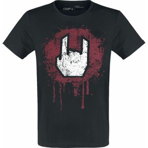 EMP Basic Collection Schwarzes T-Shirt mit Rockhand-Print Tričko černá