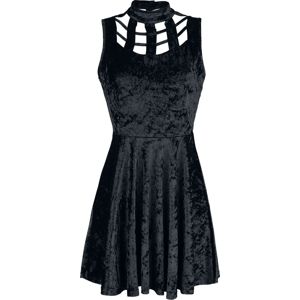 Jawbreaker Mini šaty Velveteen Dream Caged Neck šaty černá