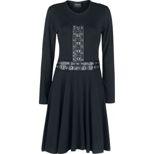Gothicana by EMP Šaty s koženkovými detaily Šaty černá