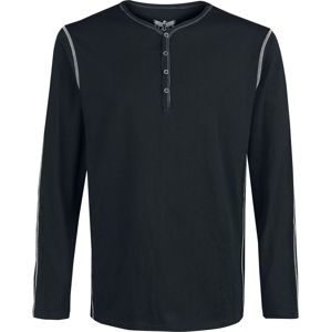 Black Premium by EMP Černá košile s dlouhými rukávy s knoflíky a kontrastními švy Tričko s dlouhým rukávem černá