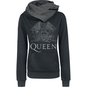 Queen Crest Logo dívcí mikina s kapucí černá