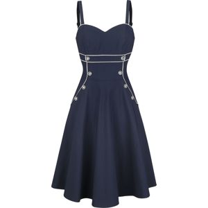Voodoo Vixen Šaty s rozšířenou sukní Claudia Nautical Šaty námořnická modrá