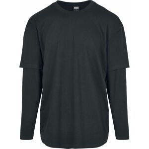 Urban Classics Oversized tvarující dvouvrstvé tričko s dlouhými rukávy Tričko s dlouhým rukávem černá-černá