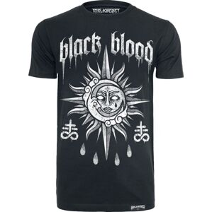 Black Blood by Gothicana Tričko s potiskem slnka a měsíce Tričko černá