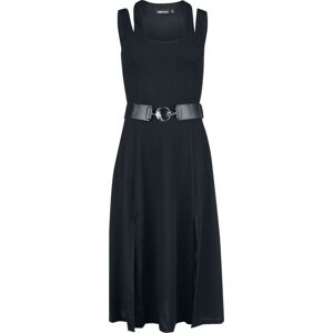 Jawbreaker Midi Dress With Shoulder Slashes Šaty černá