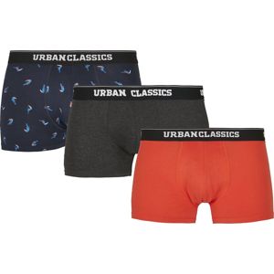 Urban Classics Balení 3 ks boxerek Boxerky charcoal/oranžová
