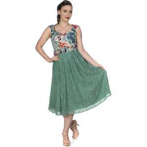 Banned Retro Šaty Mixed Fabric šaty zelená