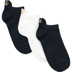 Urban Classics Balení 3 párů ponožek Peace s ozdobním lemem Ponožky cerná/bílá