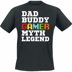 Zábavné tričko Dad Buddy Gamer Myth Legend Tričko černá