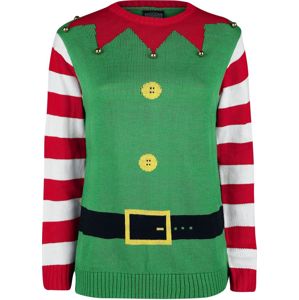 Ugly Christmas Sweater Christmas Elf Pletený svetr zelená