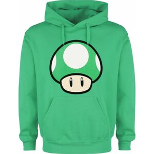 Super Mario 1 - Up Mushroom Mikina s kapucí zelená