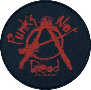 Punk's Not Dead nášivka cerná/cervená