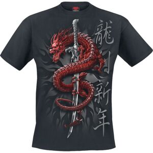 Spiral Oriental Dragon Tričko černá