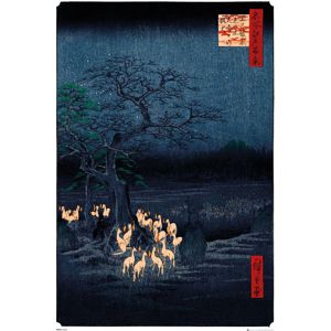 Hiroshige New Years Eve Foxfire plakát vícebarevný