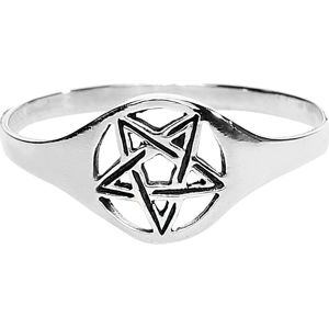 etNox magic and mystic Prsten ve stříbrné barvě s pentagramem Prsten standard