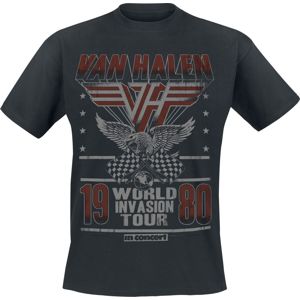 Van Halen World Invasion Tour 1980 Tričko černá